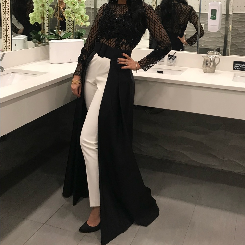 MAGNIFICENT CUSTOMIZED JUMPSUIT GOWN WITH DETACHABLE SKIRT BELT